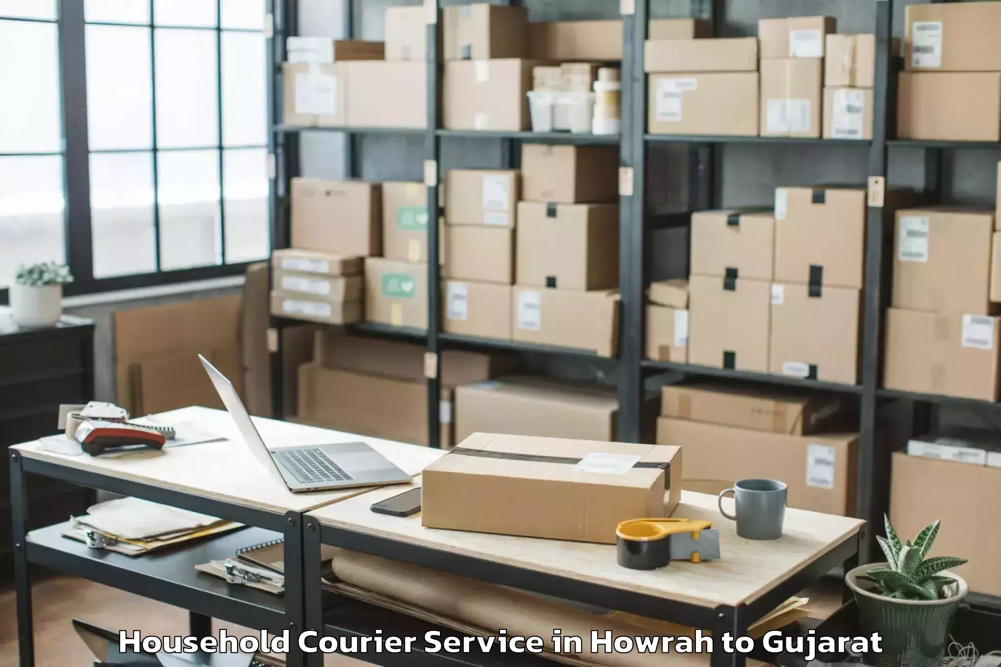 Book Howrah to Bharuch Household Courier Online